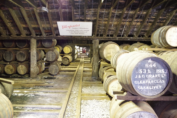 Ex-sherry casks maturing at Glenfarclas distillery