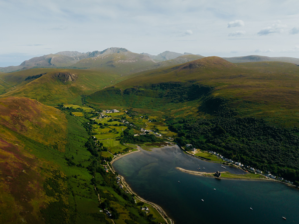 (An aerial shot of the Isle of Arran) Less packed with distilleries than Islay, Arran has still been flexing its whisky chops