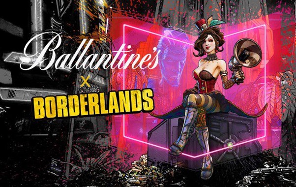 (A poster for a collaboration between Ballantine's and Borderlands) In a light-hearted attempt to refresh the brand with a younger audience, Ballantine's has dipped its foot into gaming circles