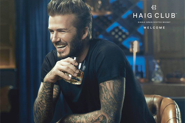 (Advert with David Beckham smiling and drinking Haig Club) For almost ten years, Becks has been the face of Haig Club, but that time is coming to an end