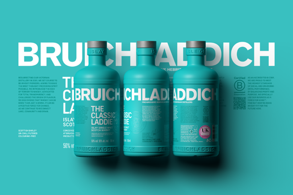 (Bruichladdich's Classic Laddie bottling, now minus the tin) Bruichladdich's core range is taking a big step towards sustainable production