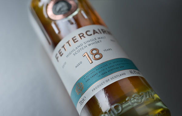 (A bottle of Fettercairn 18 year old) Finished in Scottish oak casks, Fettercairn's 18yo combines the high-end glitz of sister distillery Dalmore with a focus on the distillery's own quirkiness