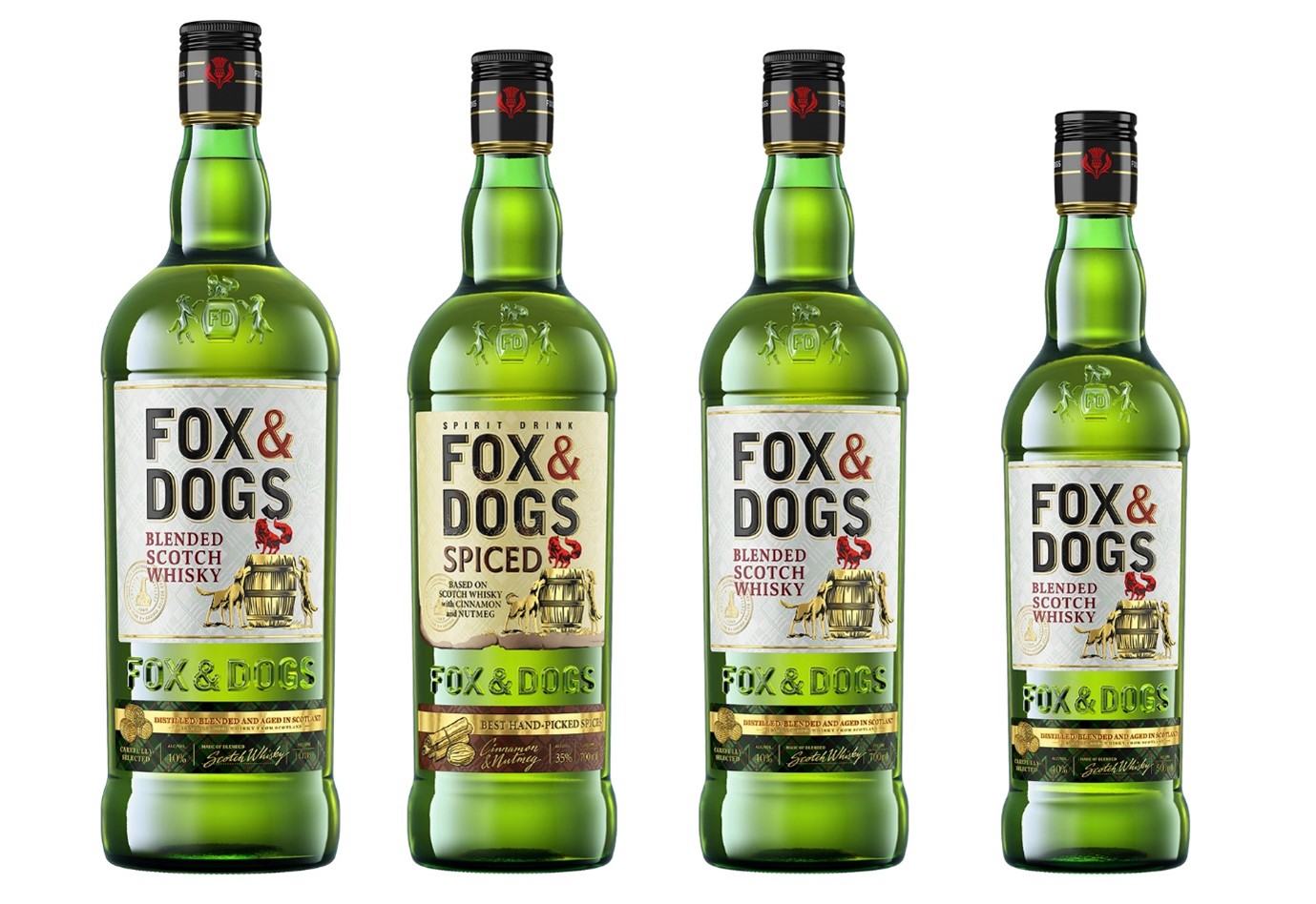 (A range of whiskies from Fox & Dogs) Without legitimate imports, the range of Scotch whisky in Russia is very thin