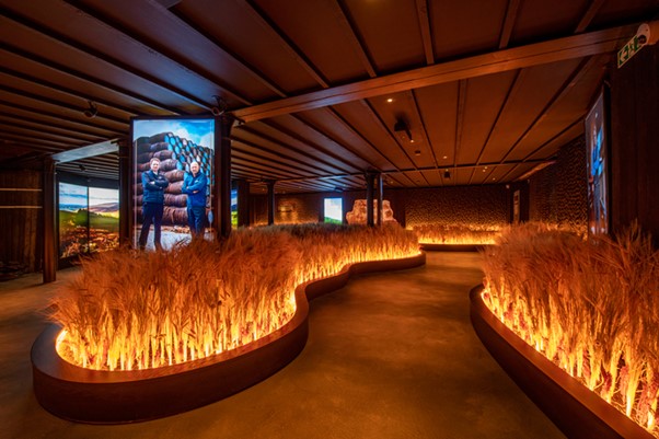 (a barley display at Glenlivet distillery) Even Glenlivet, one of the largest malt distilleries in Scotland, is pushing to source its barley locally