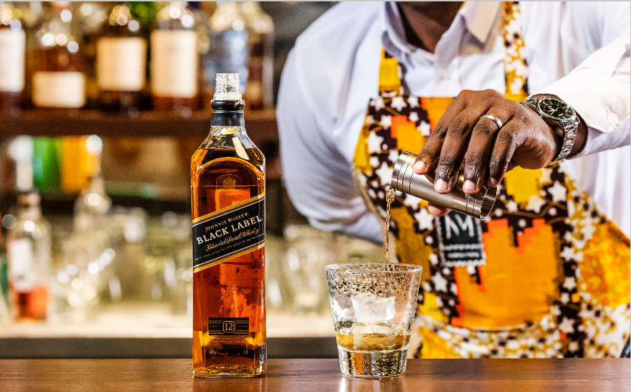 (A shot of JW Black poured at a bar) Johnnie Walker's performance in Africa is a great sign for those looking towards growth in the region