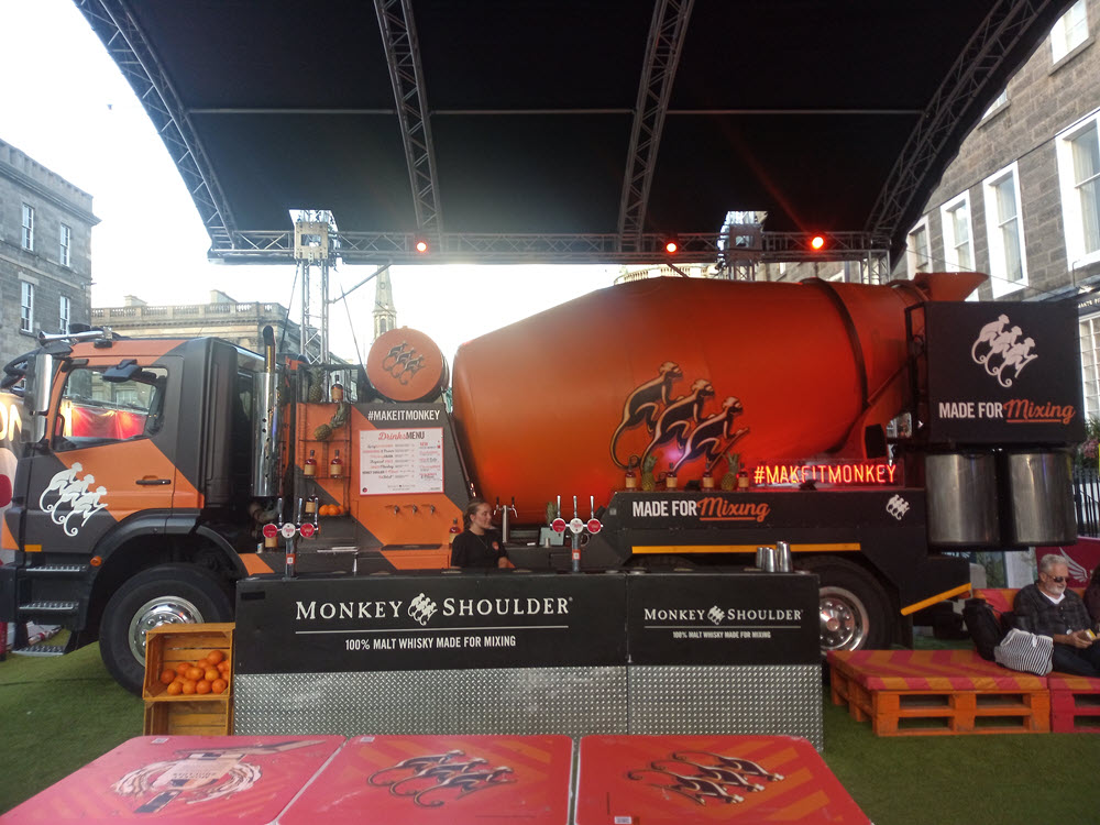 (A Monkey Shoulder-branded cement mixer) Brands like Monkey Shoulder are mixing it up to appeal to a fresh market