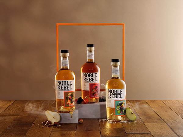 (The Noble Rebel collection, three bottles) Noble Rebel uses Loch Lomond's rich variety of spirit to full effect, focusing on bold new flavours