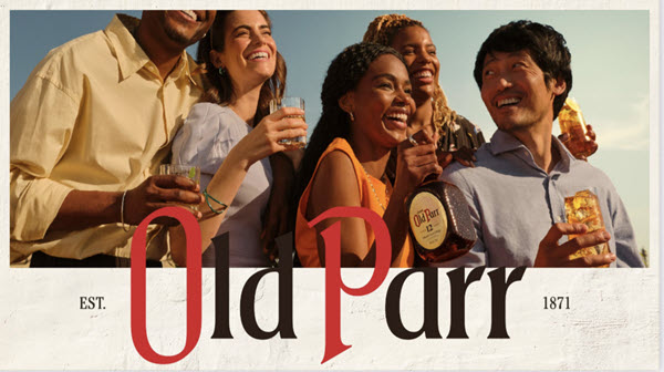 (An advert for Old Parr, several young friends drinking together at sunset) Always a popular brand in South America, Old Parr's growth in Brazil is largely thanks to new whisky drinkers