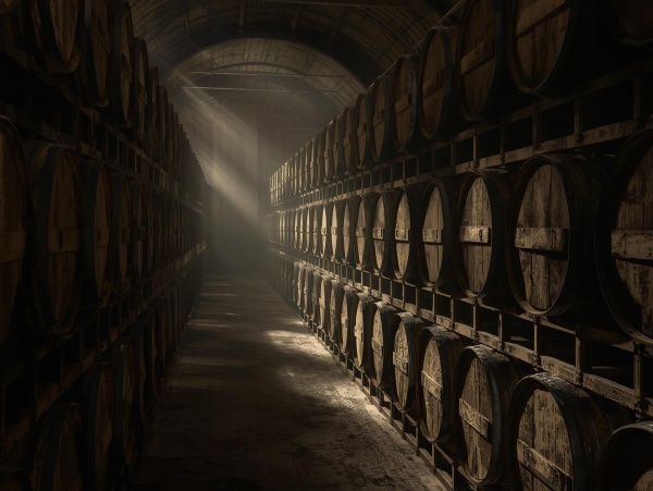 Barrels of Scotch Whisky in a room Barrels of Scotch Whisky in a room