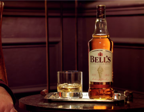 A bottle of Bell's whisky on a table