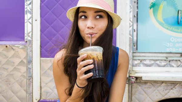 Gen Z drinking iced coffee