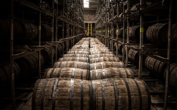Casks in a warehouse