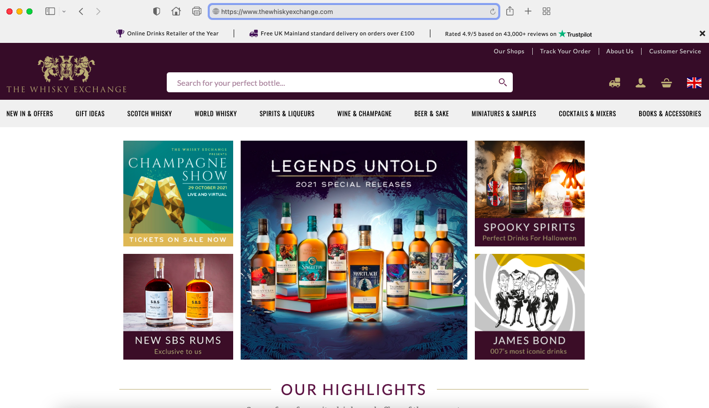 Will the Whisky Exchange homepage change with Pernod Ricard at the wheel?