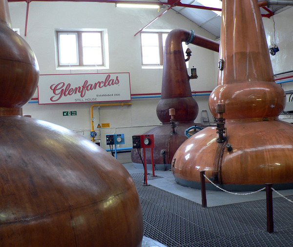 (Stills at Glenfarclas distillery)