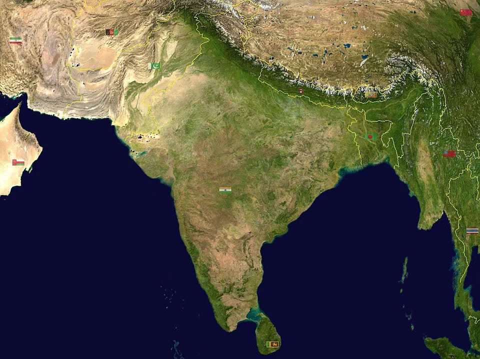 Satellite image of India