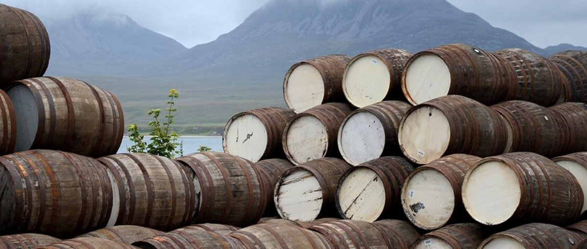 Racks of casks in the Scottish Highlands